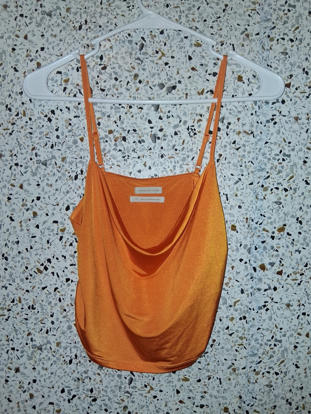 Women's Urban Outfitters Cami Crop Top Size Large Shiny Orange